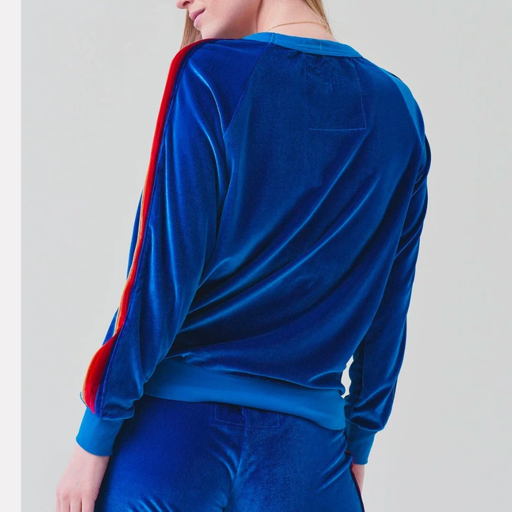 Aviator Nation Velour Rainbow Stripe Sweatshirt - Picture 9 of 9